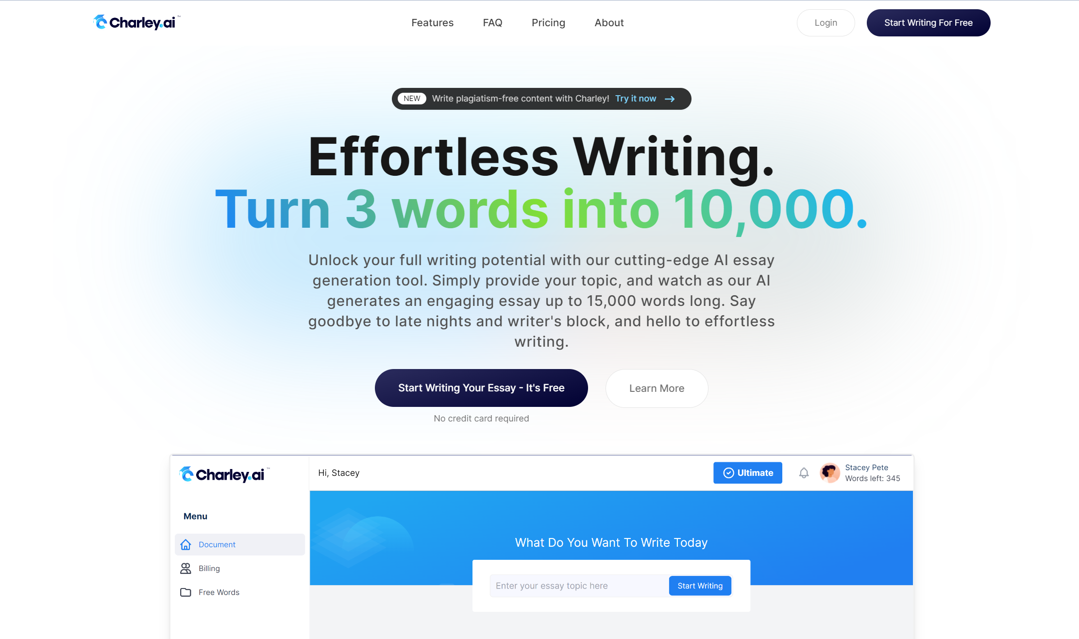 Best AI Tool for Essay Writing, Charley AI
